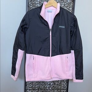 Columbia Youth Girls Benton Springs IV Overlay Fleece Jacket Satin Pink Black XL